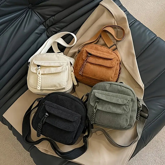 8MNY-MC453 Versatile Small Square Bag Corduroy Material