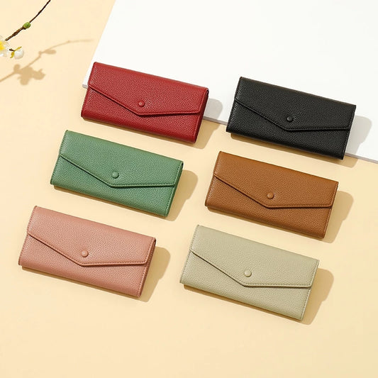 Sleek PU Long Wallet - Stylish Change Purse and Card Case for a Perfect Blend of Fashion and Functionality