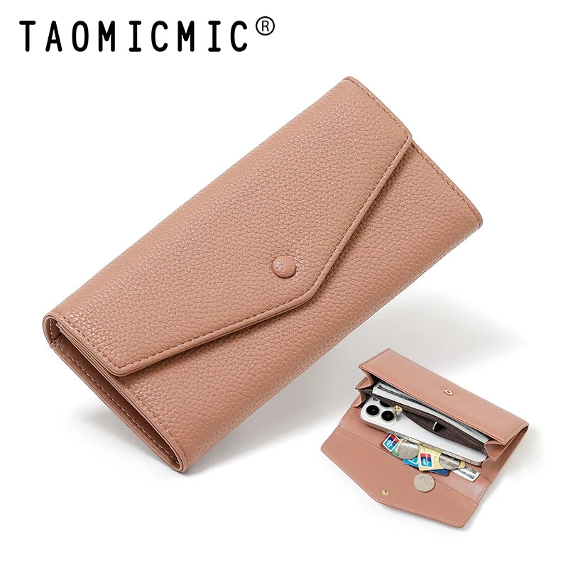 Sleek PU Long Wallet - Stylish Change Purse and Card Case for a Perfect Blend of Fashion and Functionality
