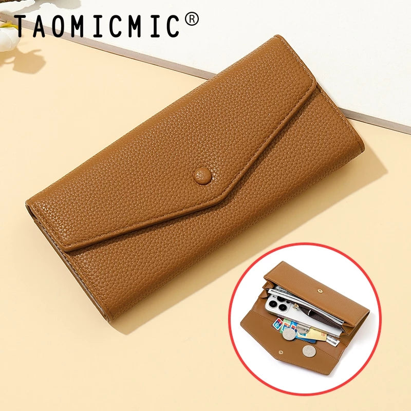 Sleek PU Long Wallet - Stylish Change Purse and Card Case for a Perfect Blend of Fashion and Functionality