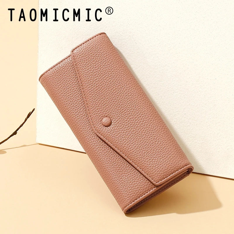 Sleek PU Long Wallet - Stylish Change Purse and Card Case for a Perfect Blend of Fashion and Functionality