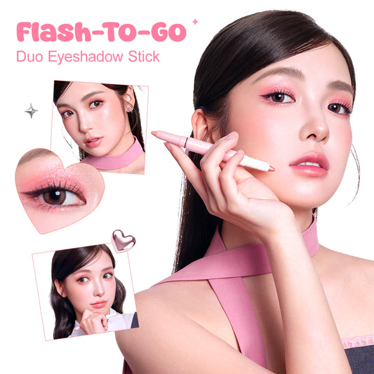 PINKFLASH Flash-To-Go Duo Eyeshadow Stick Matte&Shimmer 2 IN 1 High Pigmented Blendable Smooth Multipurpose