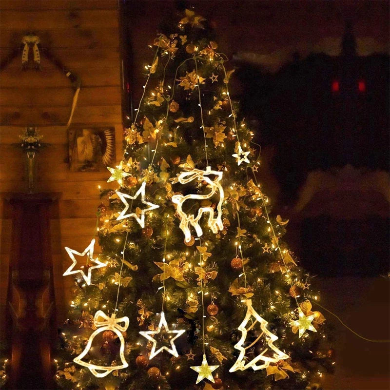 Solar Curtain Light Christmas Lights String Lights for Outdoor Home Garden Christmas Wedding Party Garden Decoration