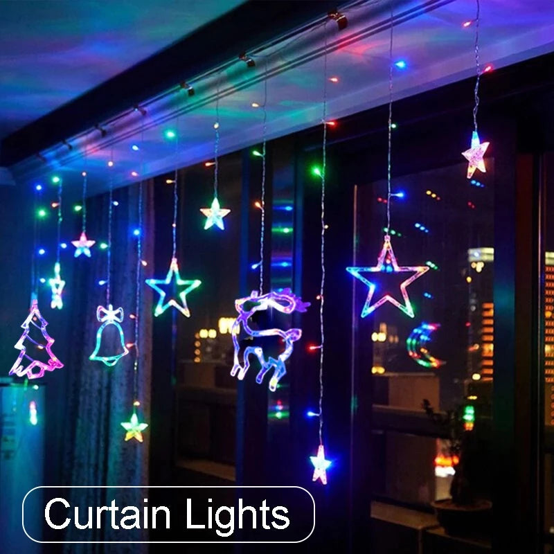 Solar Curtain Light Christmas Lights String Lights for Outdoor Home Garden Christmas Wedding Party Garden Decoration
