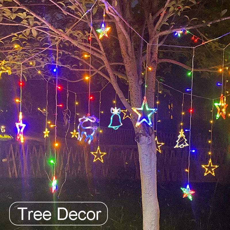 Solar Curtain Light Christmas Lights String Lights for Outdoor Home Garden Christmas Wedding Party Garden Decoration