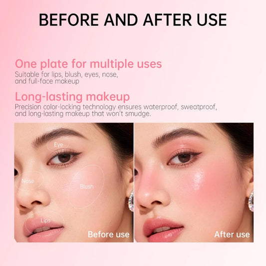 Freshiny Color-Changing Blush, Suitable For Lips, Eyes, And Face; Waterproof And Sweatproof; Natural And Sheer
