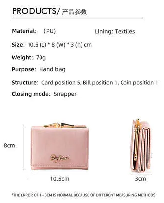 SP5088 Wallet For Woman Coin Purse Leather Korean Fashion Multi-Slot Card Holder Short Wallet