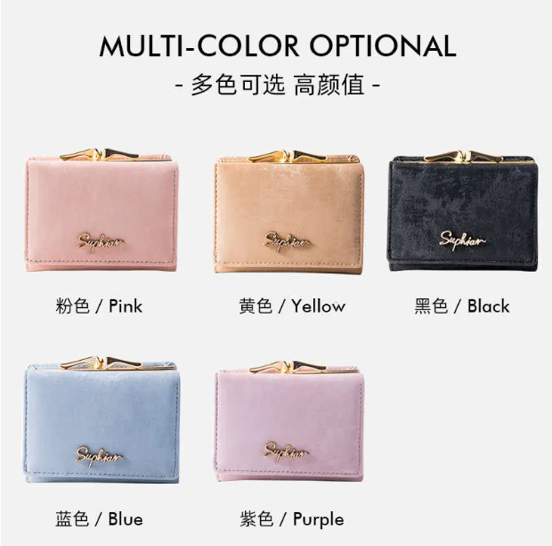 SP5088 Wallet For Woman Coin Purse Leather Korean Fashion Multi-Slot Card Holder Short Wallet