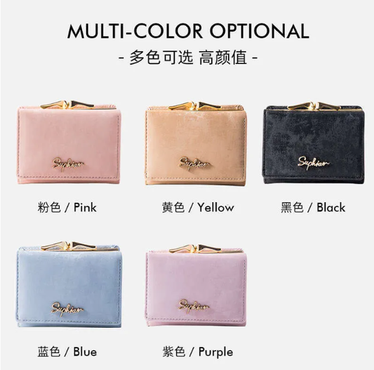 SP5088 Wallet For Woman Coin Purse Leather Korean Fashion Multi-Slot Card Holder Short Wallet