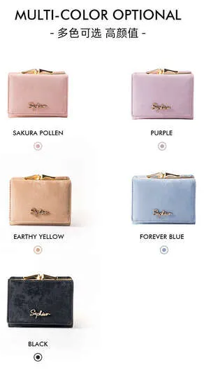 SP5088 Wallet For Woman Coin Purse Leather Korean Fashion Multi-Slot Card Holder Short Wallet