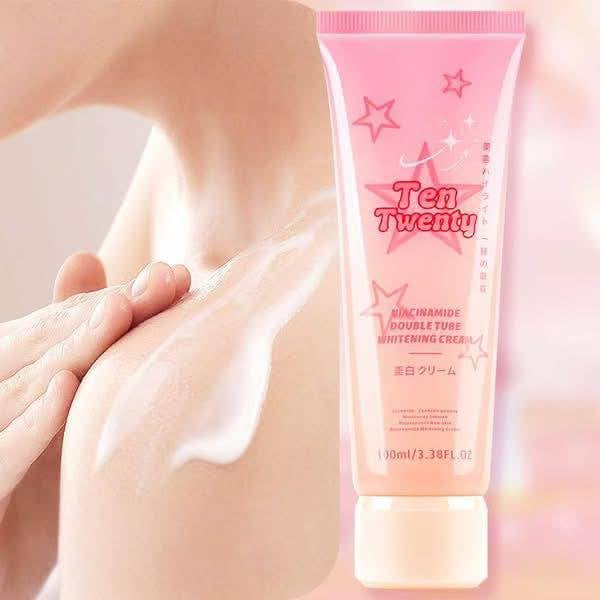 TEN TWENTY Niacinamide Double Tube Whitening Cream Brightening Body Care Lotion Instant Glow 100ML