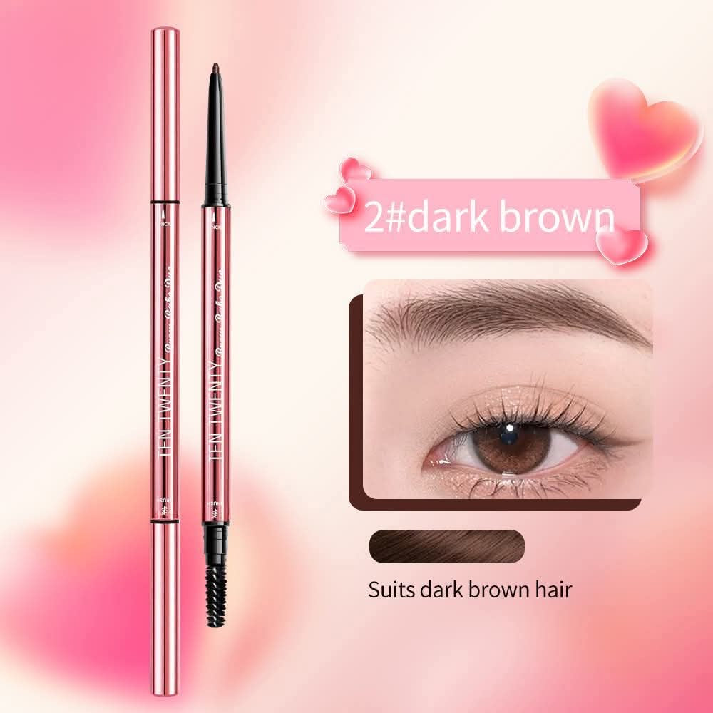 TEN TWENTY Double Heads Eyebrow Pencil Waterproof Long Lasting Fine 2in1 Dual-Effect Brow Definer