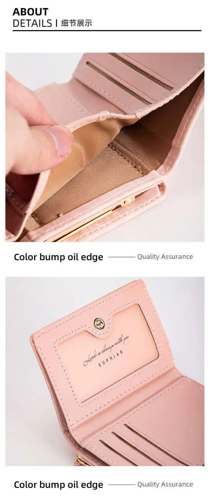 SP5088 Wallet For Woman Coin Purse Leather Korean Fashion Multi-Slot Card Holder Short Wallet