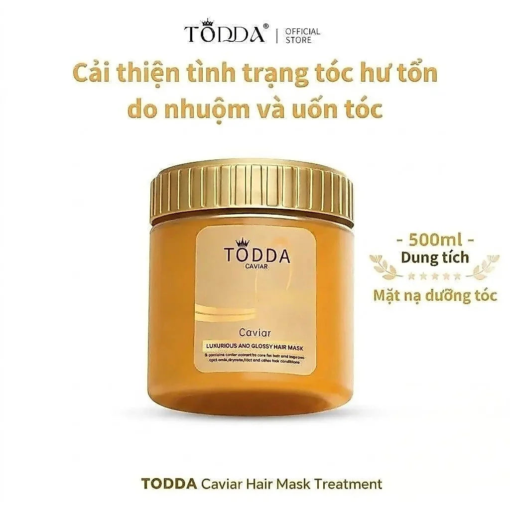 TODDA Caviar hair mask contains fresh keratin and premium amino acids that help restore hair, leaving it soft and smooth