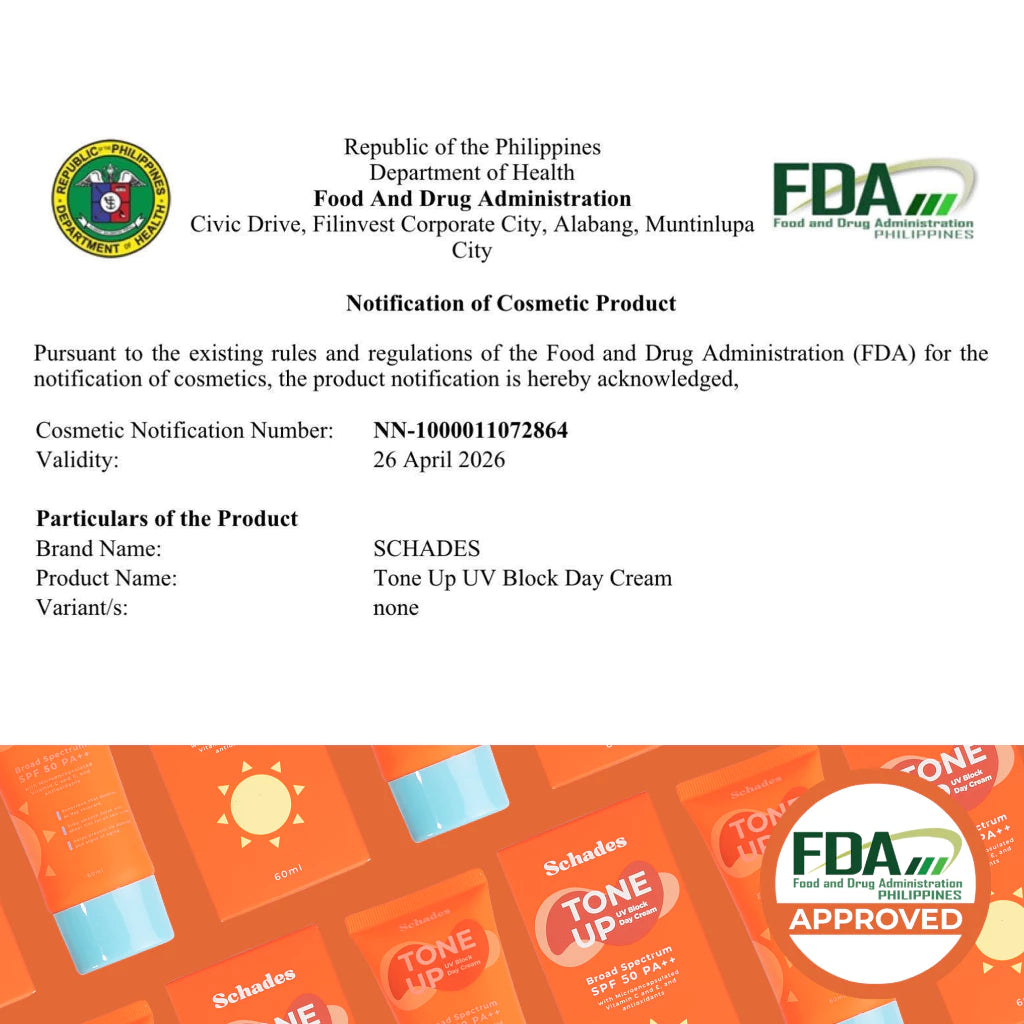 Schades Tone Up UV Block Day Cream Broad Spectrum Sunscreen SPF 50 PA ++ | All Skin Types | Skintint