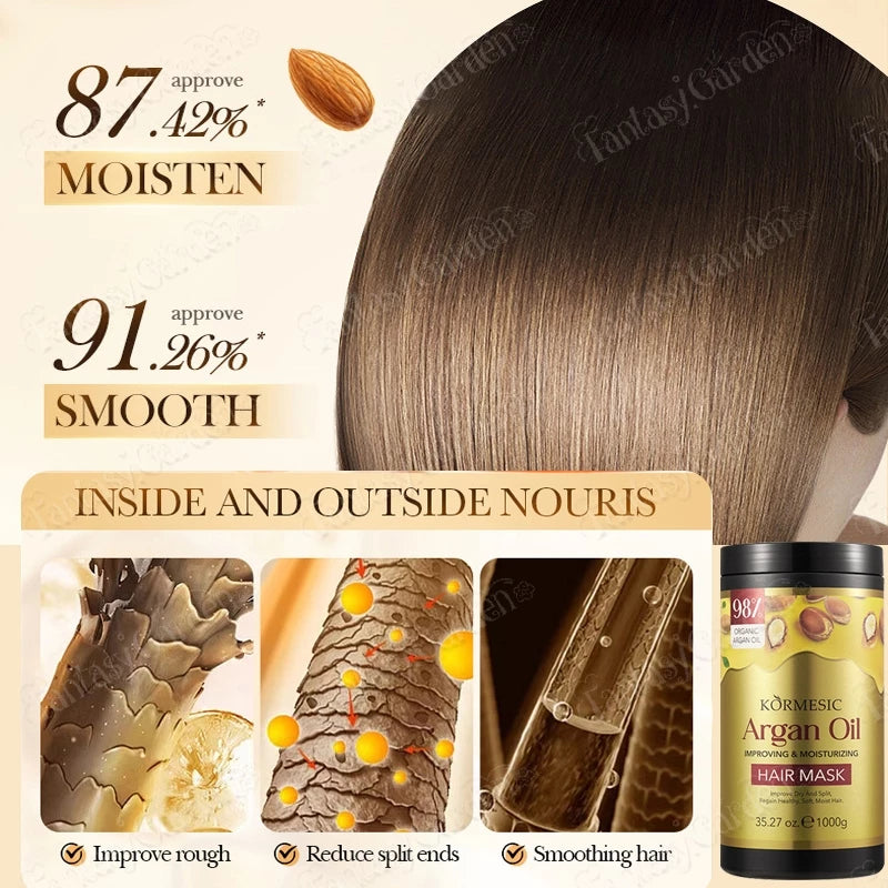 Keratin Hair Mask Deep Repair Damage Frizzy Soft Smooth Shiny Straightening Argan Oil Conditioner
