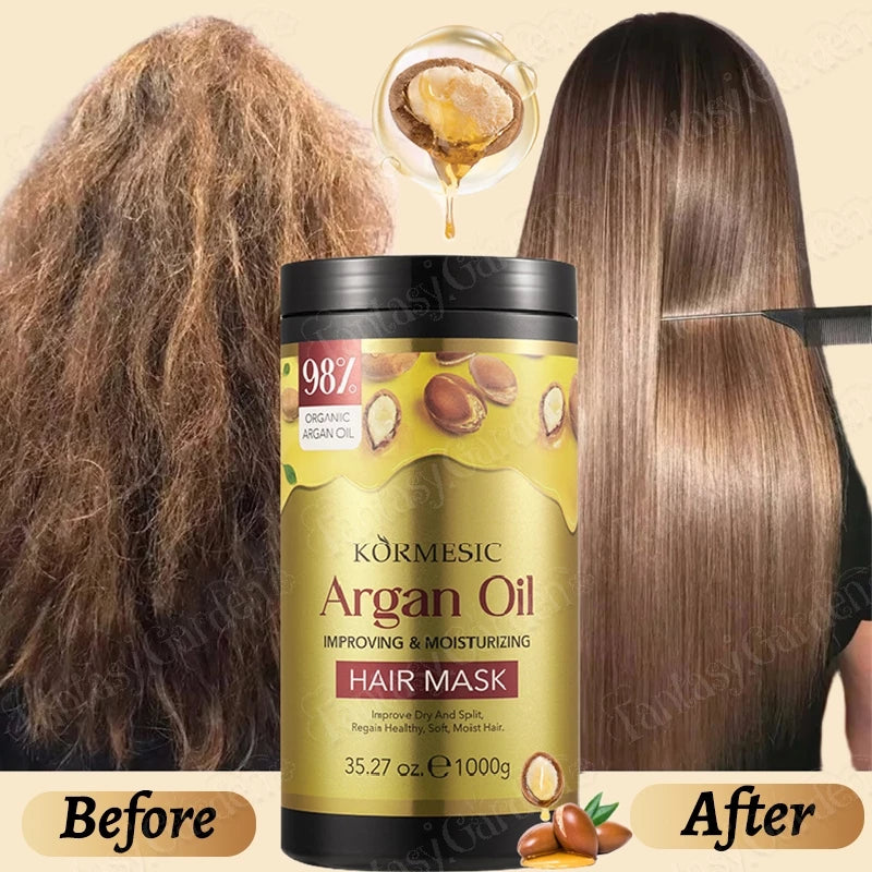 Keratin Hair Mask Deep Repair Damage Frizzy Soft Smooth Shiny Straightening Argan Oil Conditioner