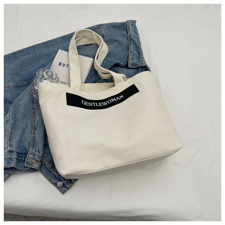 Thai New Fashion Gentle woman Canvas Shoulder Bag Tote Bag With Zipper For Women