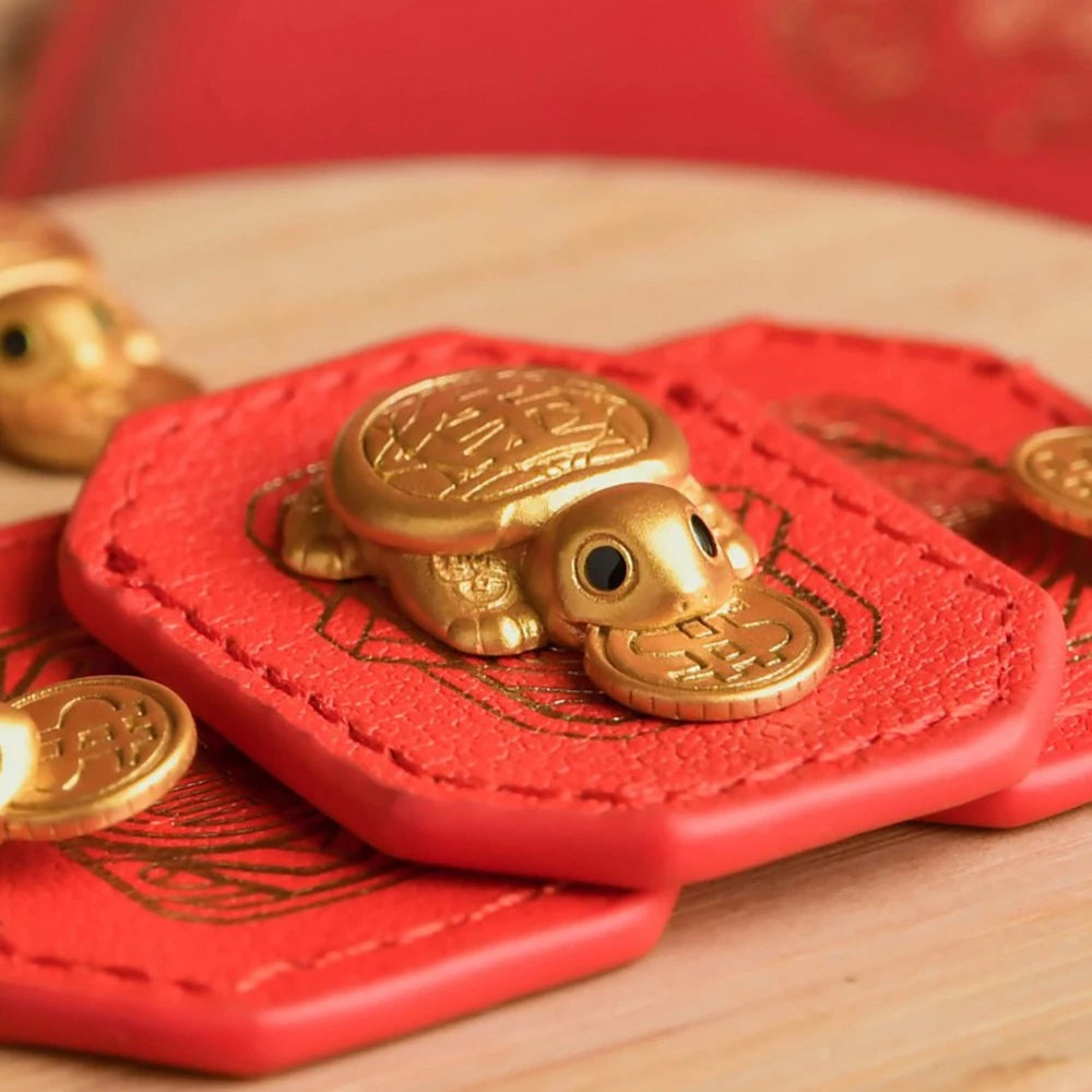 Fengshui Lucky Turtle  Pendant Wallet Charm Money-biting Turtle Ornaments Decor for Longevity Protection & Financial Stability Alloy