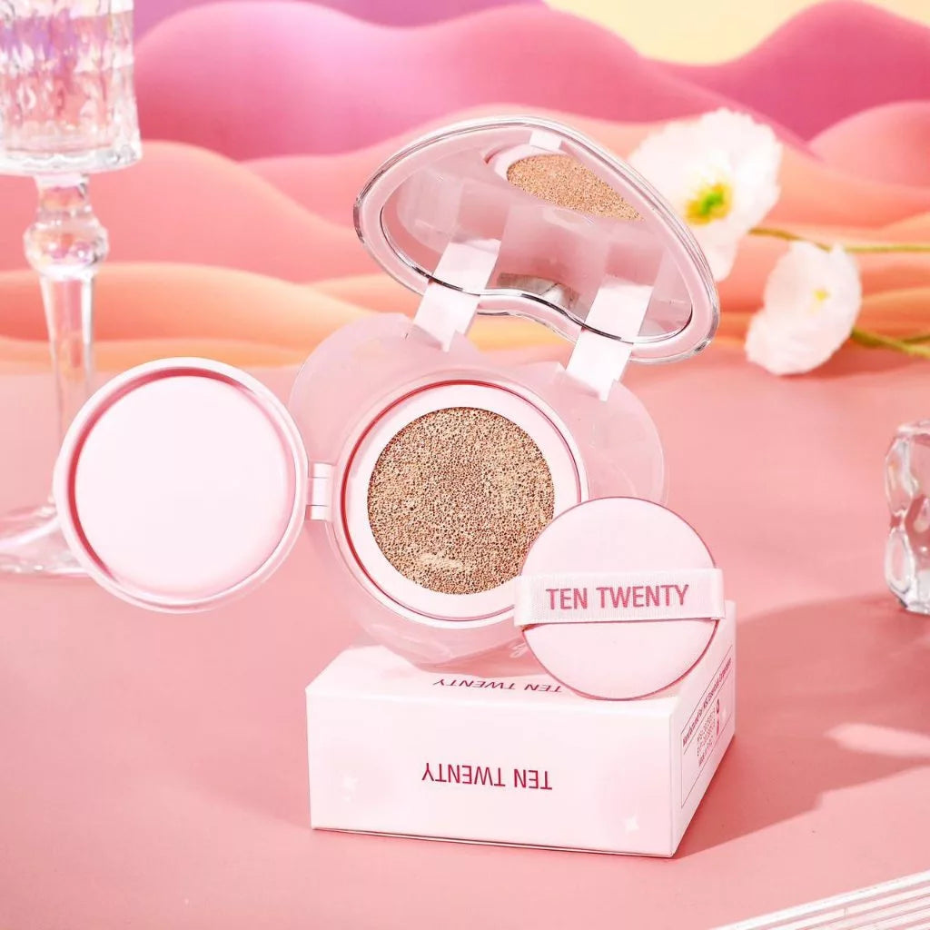 TEN TWENTY Heart-Shaped Magic Cushion – Full Coverage Airy Foundation with Brightening Effect