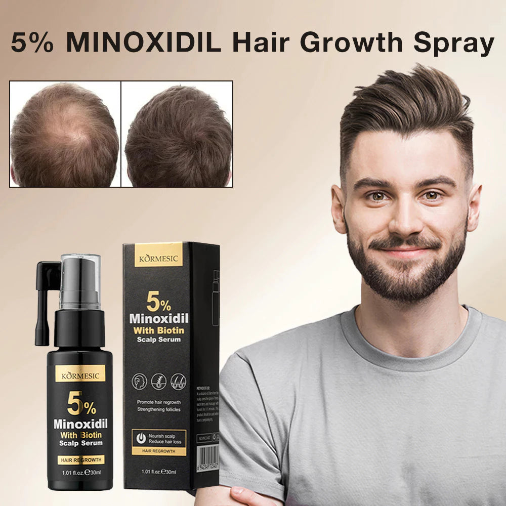 5% Minoxidil Biotin Hair Grower Spray 30ml - DHT Blocker For Hair Loss Treatment