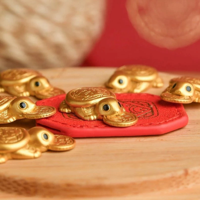 Fengshui Lucky Turtle  Pendant Wallet Charm Money-biting Turtle Ornaments Decor for Longevity Protection & Financial Stability Alloy