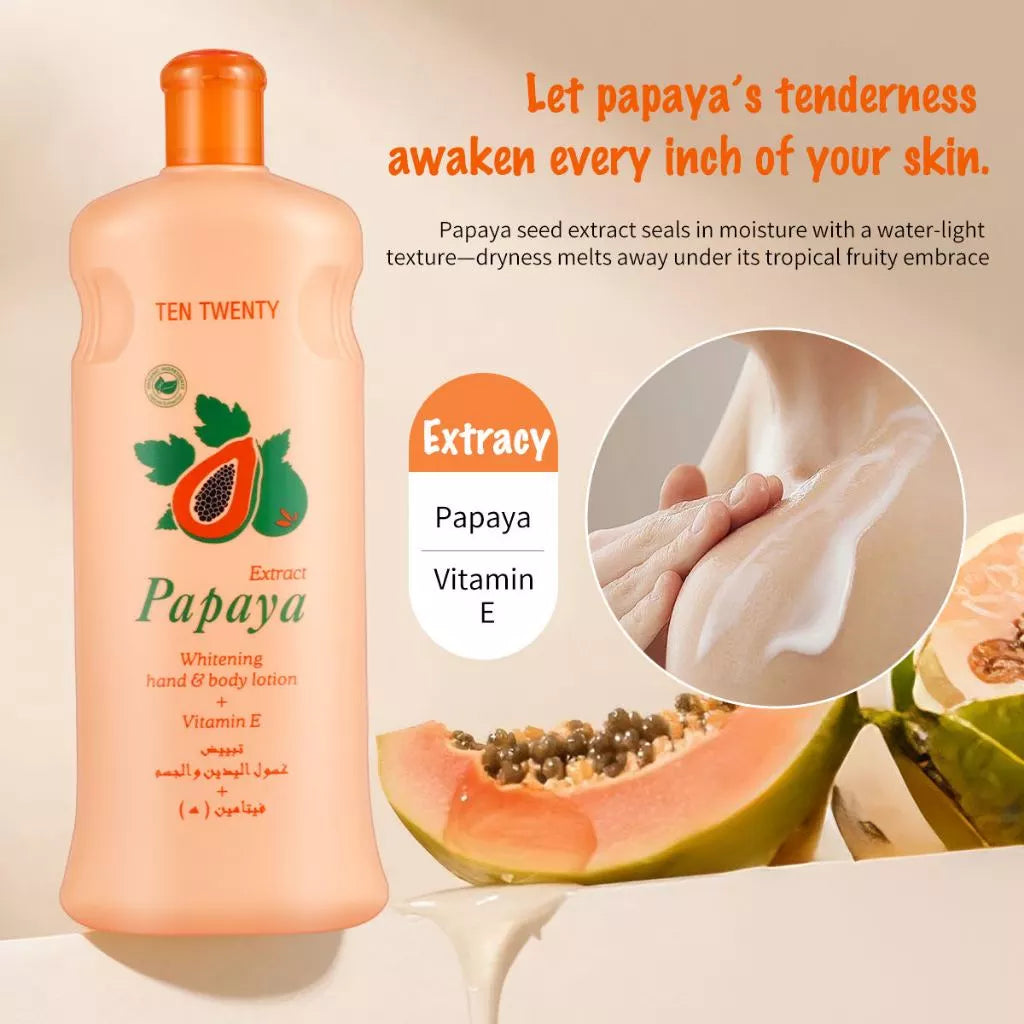 TEN TWENTY PAPAYA Whitening hand & boby lotion + Vitamin E 600ML