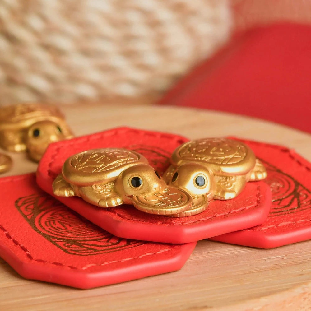 Fengshui Lucky Turtle  Pendant Wallet Charm Money-biting Turtle Ornaments Decor for Longevity Protection & Financial Stability Alloy