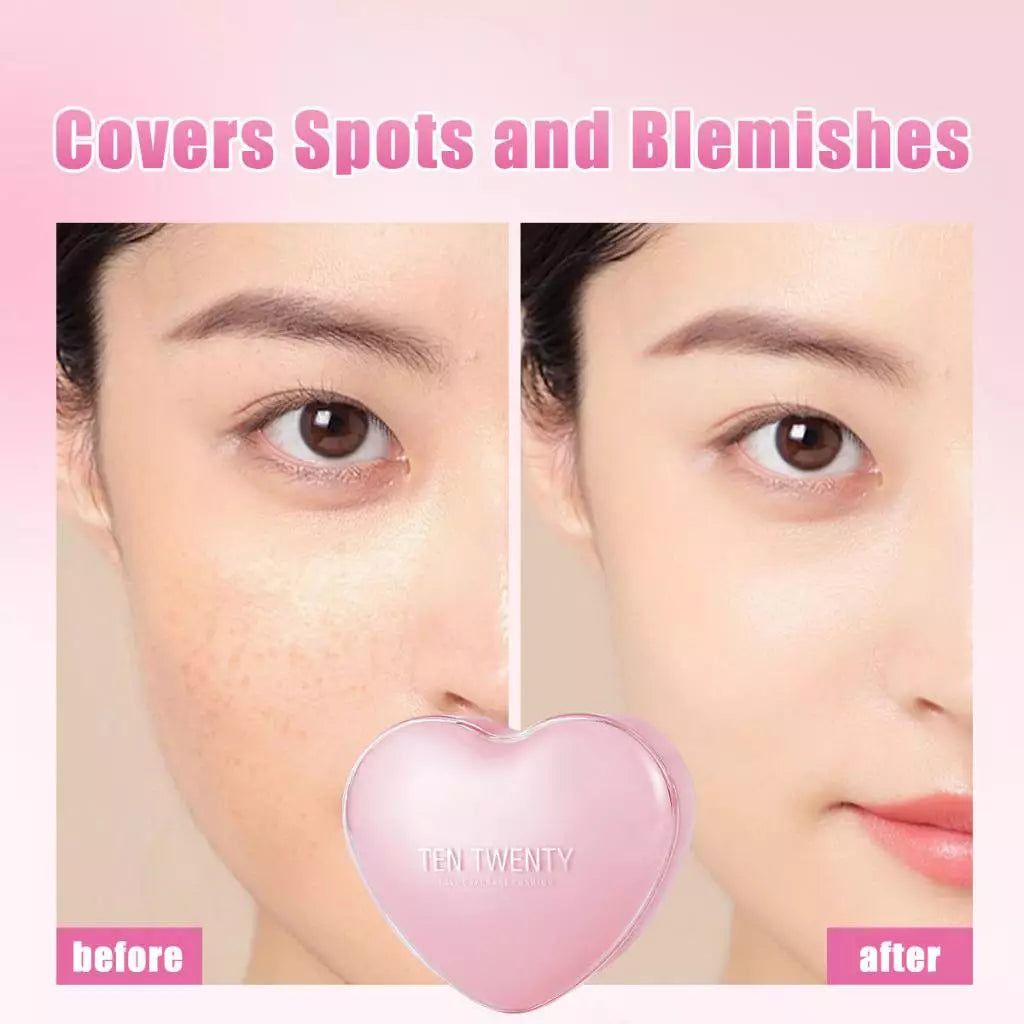 TEN TWENTY Heart-Shaped Magic Cushion – Full Coverage Airy Foundation with Brightening Effect