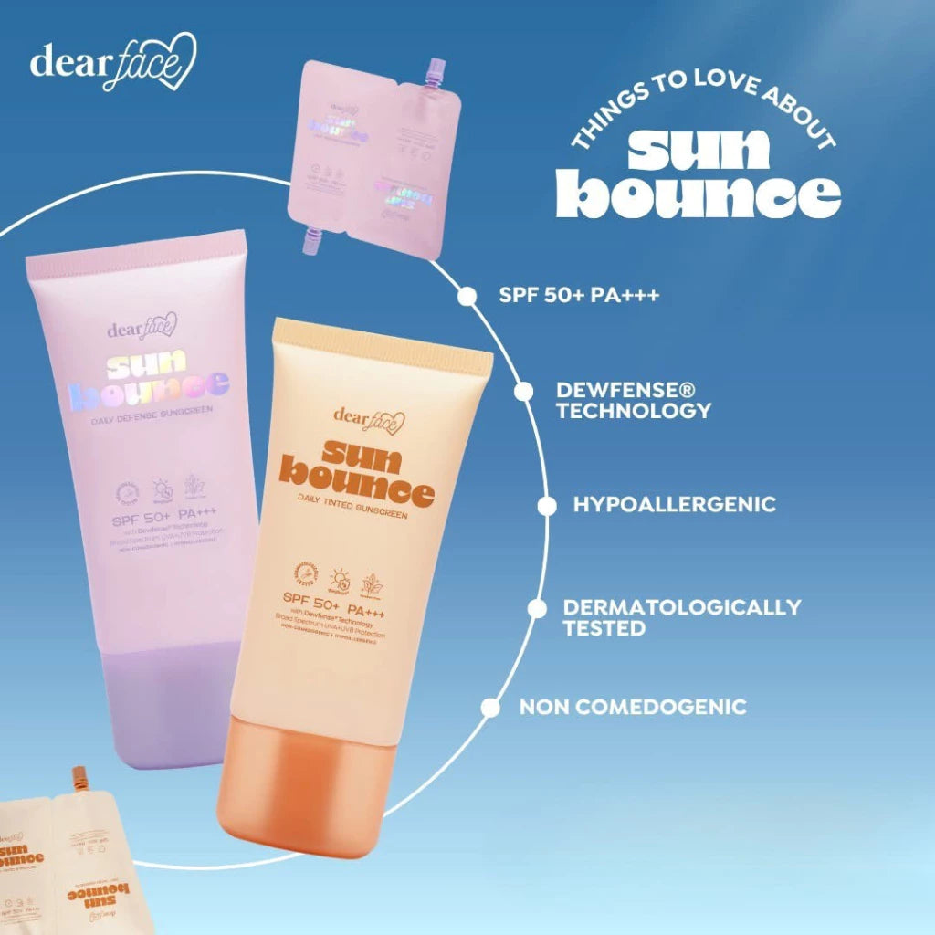 Dear Face Sunbounce Daily Defense & Tinted Sunscreen SPF50+ PA+++