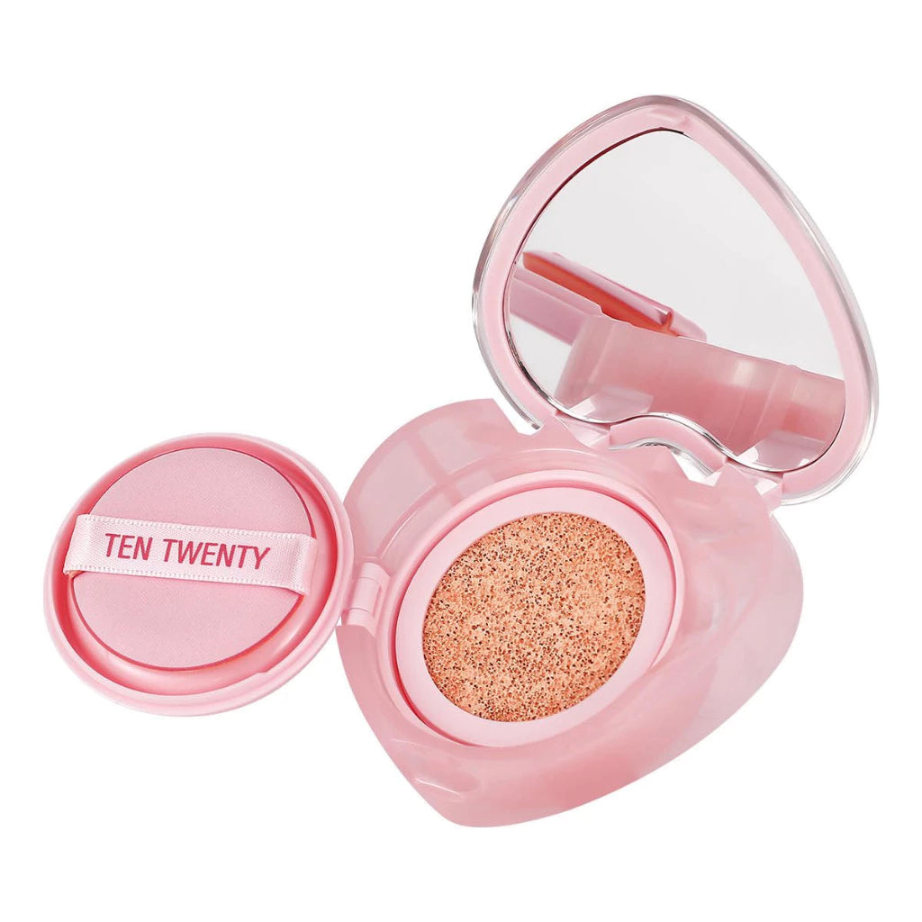 TEN TWENTY Heart-Shaped Magic Cushion – Full Coverage Airy Foundation with Brightening Effect