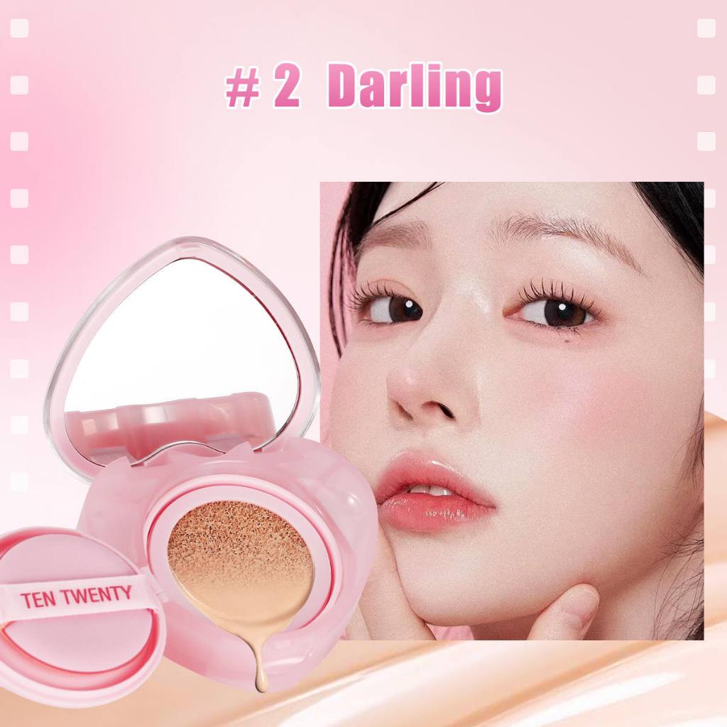 TEN TWENTY Heart-Shaped Magic Cushion – Full Coverage Airy Foundation with Brightening Effect