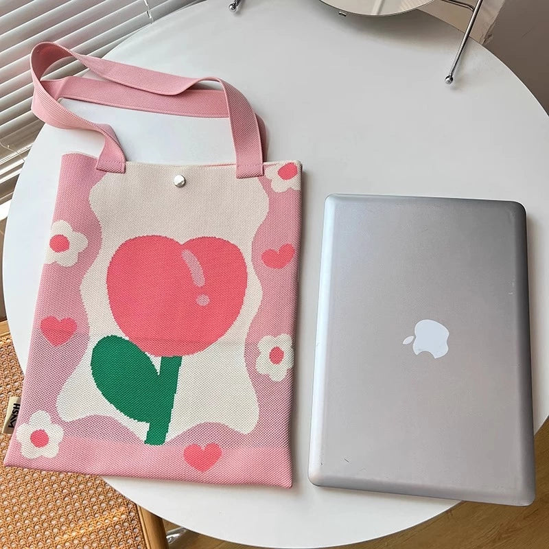 Women's Shoulder Bag Large Capacity Knitted Bag Tote Bag For School For Shopping With Lock