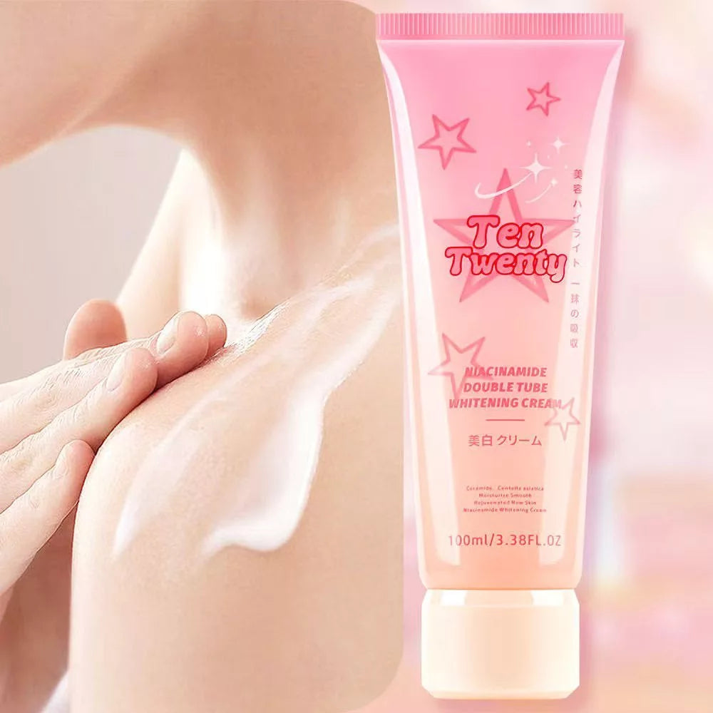 TEN TWENTY 100 ML Niacinamide Whitening Cream for Face & Body Instant Brightening Double Tube Cream