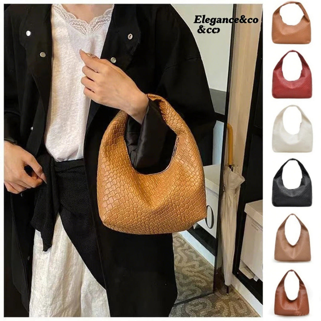 Armpit Hobo Handbag For Women Soft PU Leather