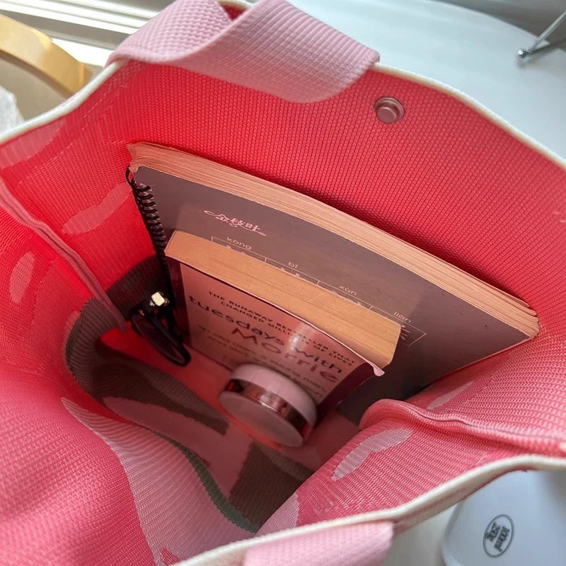 Women's Shoulder Bag Large Capacity Knitted Bag Tote Bag For School For Shopping With Lock