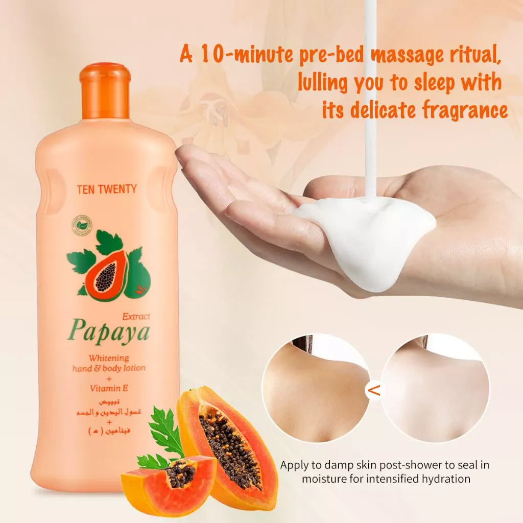 TEN TWENTY PAPAYA Whitening hand & boby lotion + Vitamin E 600ML