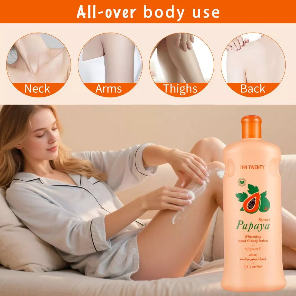 TEN TWENTY PAPAYA Whitening hand & boby lotion + Vitamin E 600ML