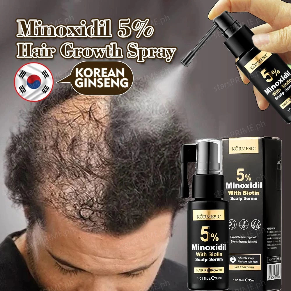 5% Minoxidil Biotin Hair Grower Spray 30ml - DHT Blocker For Hair Loss Treatment