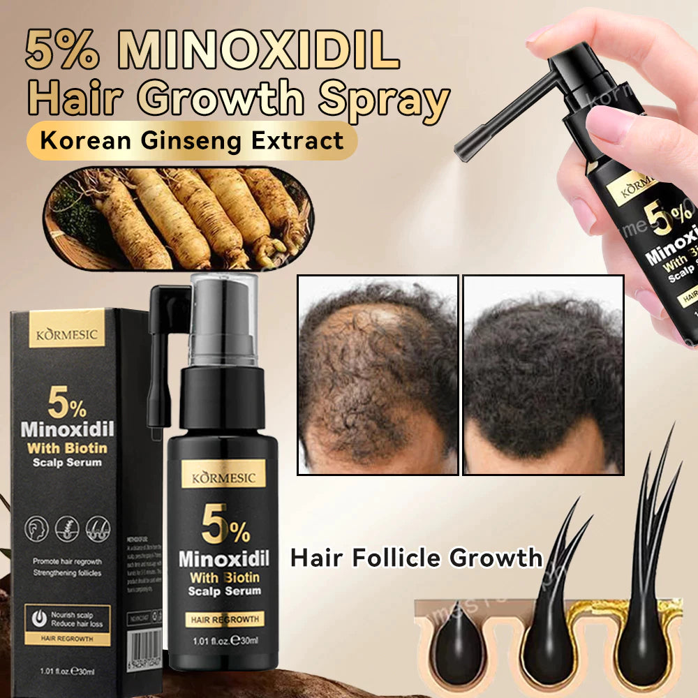 5% Minoxidil Biotin Hair Grower Spray 30ml - DHT Blocker For Hair Loss Treatment