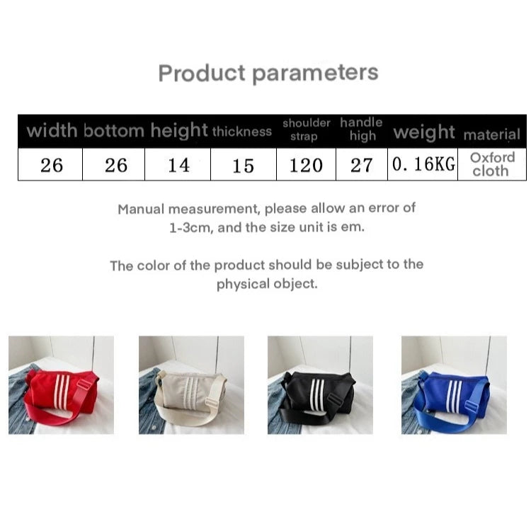 8MNY-605 Sports Duffle Sling Bag Solid Color Stripe Design Gym Bag for Men Women