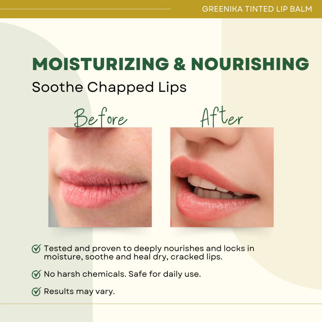 [ VITAMIN LIP BALM - ROSY PINK ] Greenika Glints Tinted Lip Balm for Natural Shades Plumper Lips