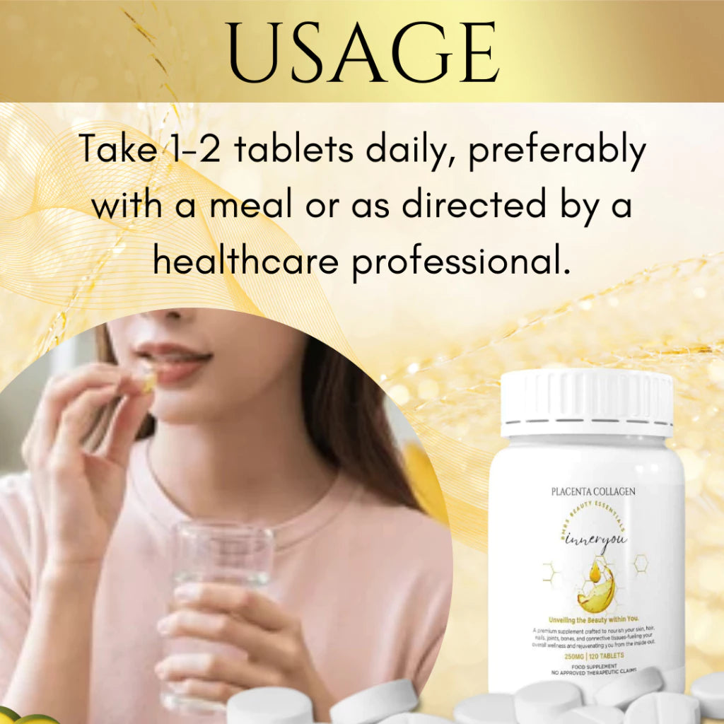 BMRS PLACENTA COLLAGEN INNER YOU - Unveiling the Beauty within You (250MG | 120 TABLETS)