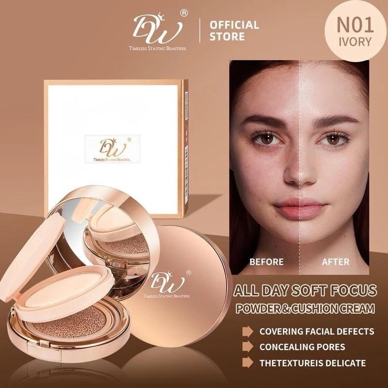 DW 2in1 Powder & Cushion Cream All in one Oil control Long lasting Waterproof Makeup