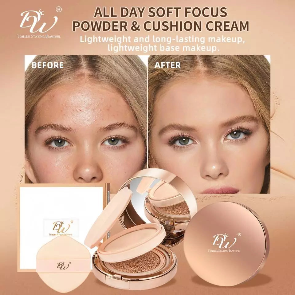 DW 2in1 Powder & Cushion Cream All in one Oil control Long lasting Waterproof Makeup