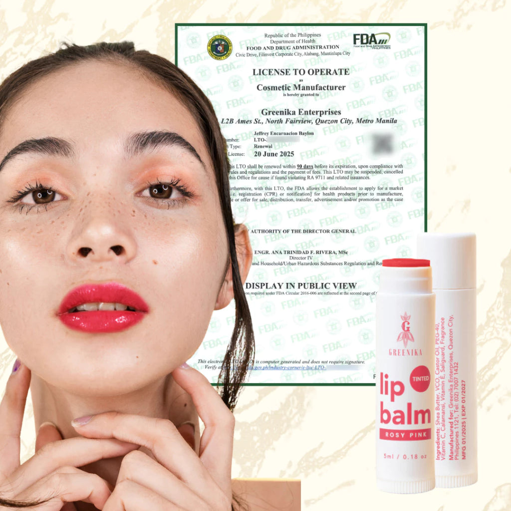 [ VITAMIN LIP BALM - ROSY PINK ] Greenika Glints Tinted Lip Balm for Natural Shades Plumper Lips