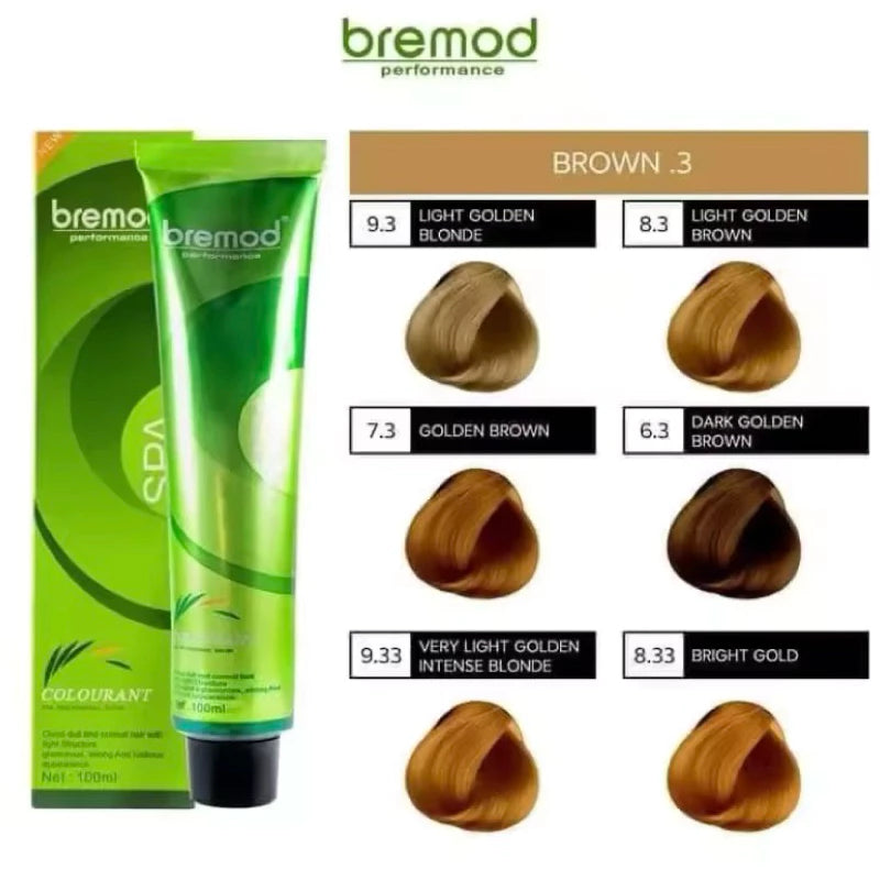 Bremod Hair Color Hair Dye 100ml Not SET Please Add Oxidant or Bleach 30g