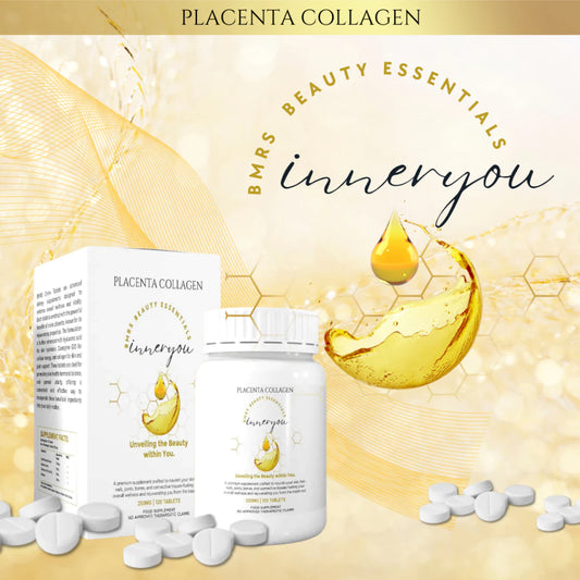 BMRS PLACENTA COLLAGEN INNER YOU - Unveiling the Beauty within You (250MG | 120 TABLETS)