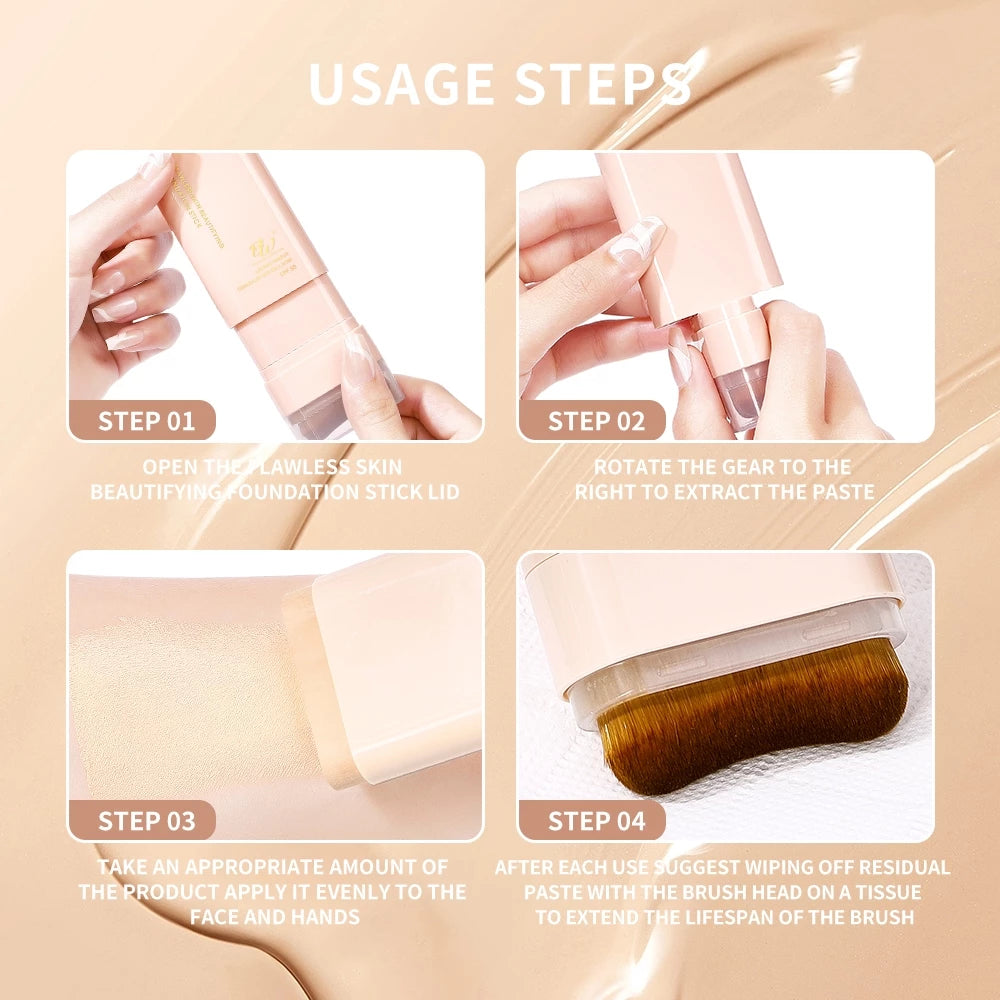 DW Matte Foundation Cream Stick SPF50 Lasting Oil-control Concealer W/ Brush 20g