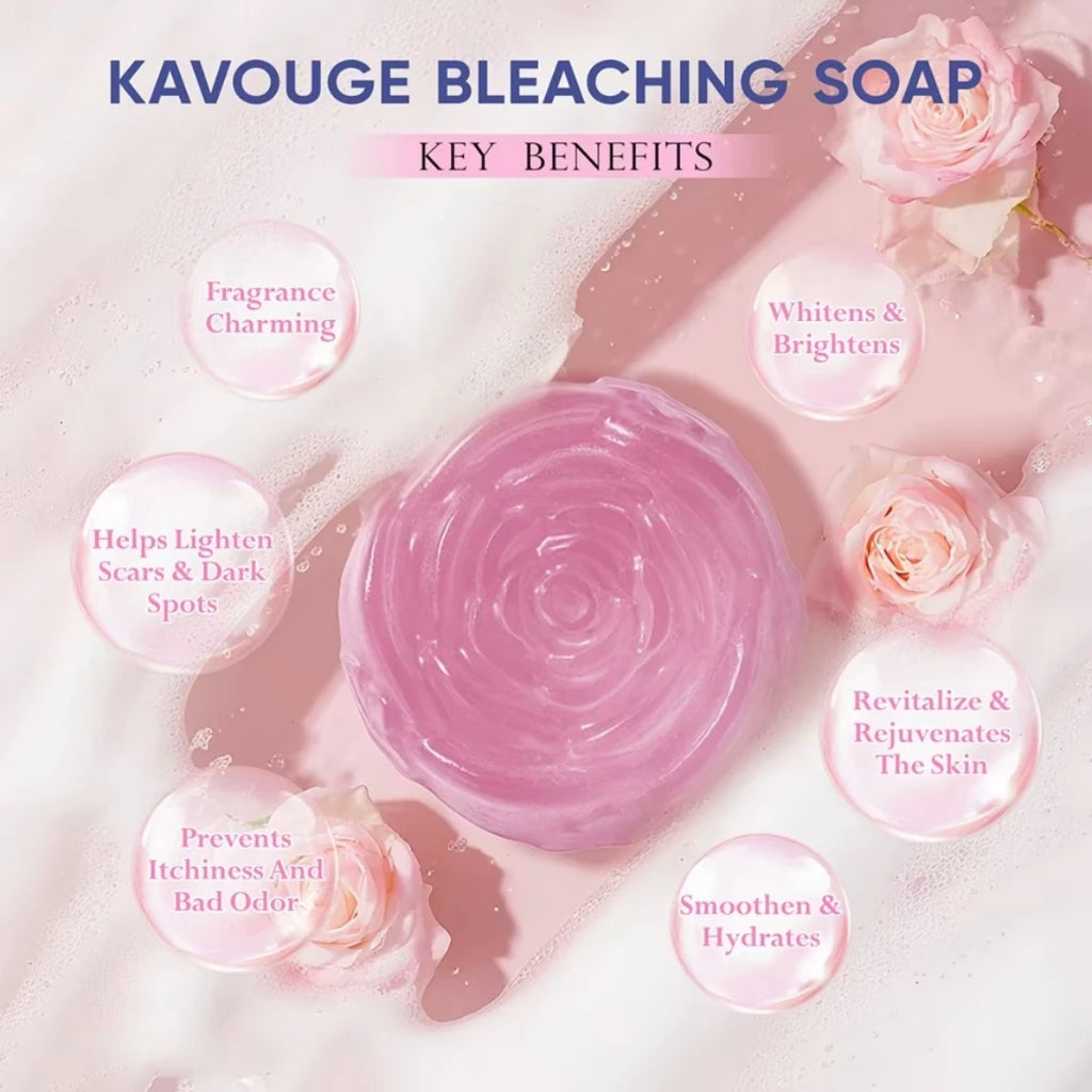 Kavouge Bleaching Soap Whitening Booster Niacinamide Face & Body Care Cleaning Arbutin Licorice Extract